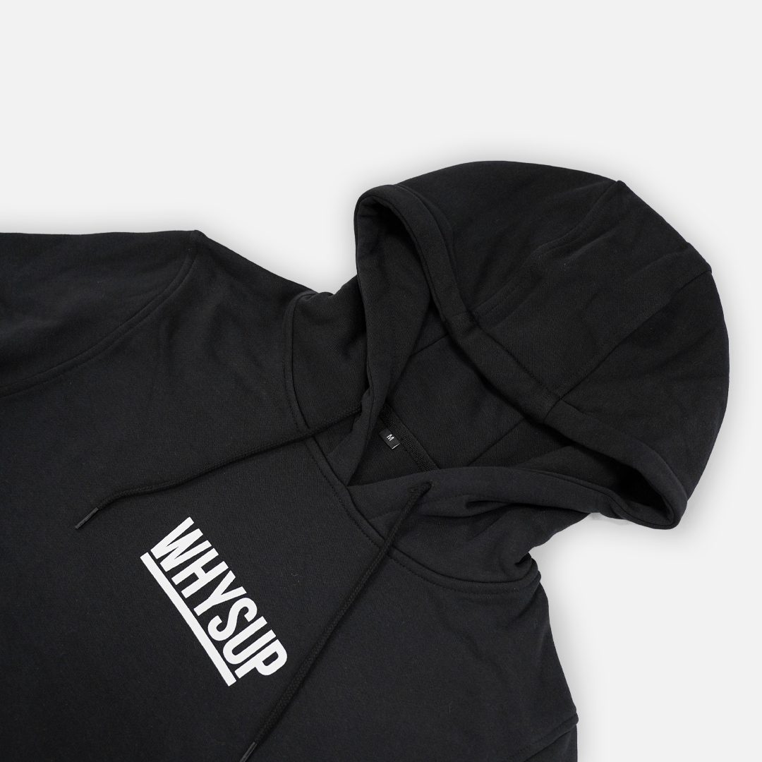 Black Hoodie with White Logo - Whysup